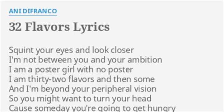 32 flavors lyrics