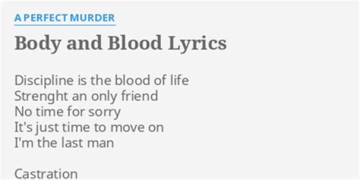 Body and blood lyrics