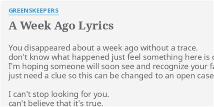 Caught a body about a week ago lyrics