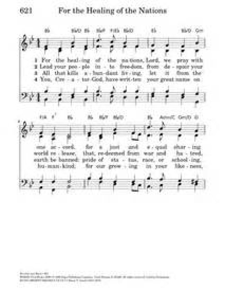 For the healing of the nations lyrics