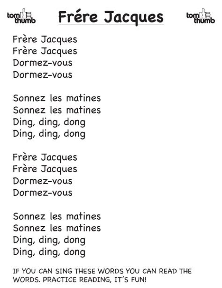 Frere jacques lyrics