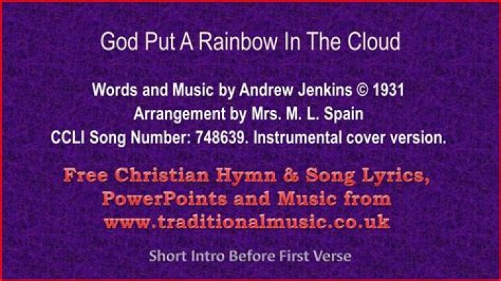 God put a rainbow in the sky lyrics