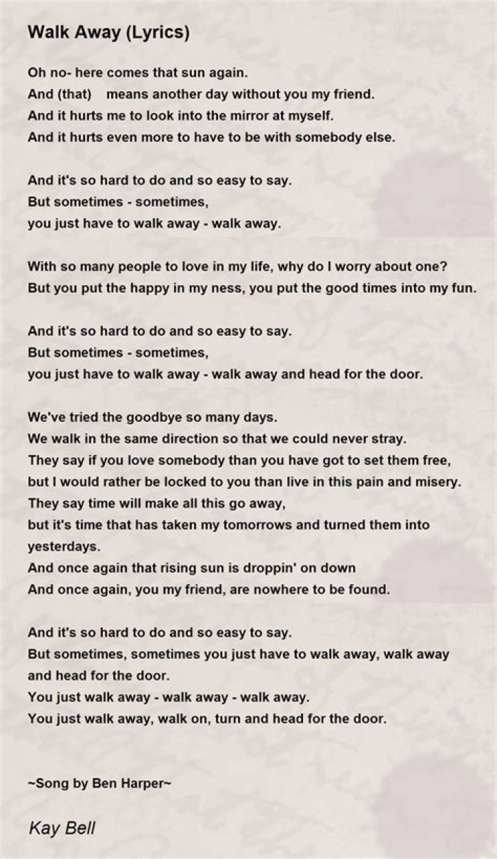 Gonna walk away lyrics