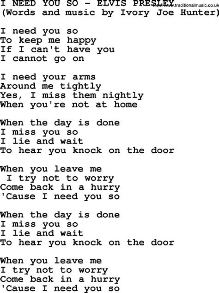 I need you so desperately lyrics