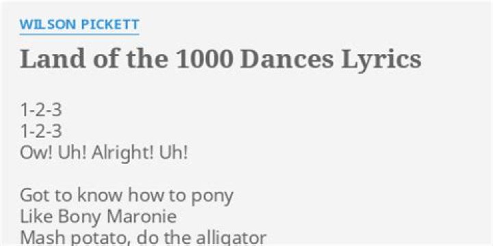 Land of 1000 dances ... lyrics
