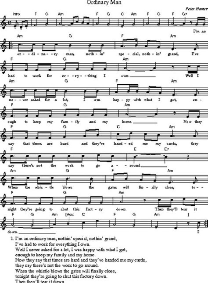 Like an ordinary man lyrics