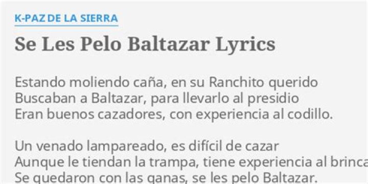 Se les pelo baltazar lyrics