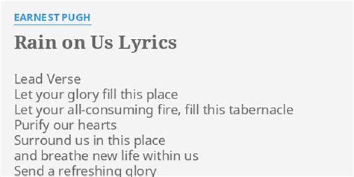 Shower down your blessings rain on us lyrics