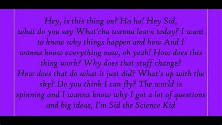 Sid the science kid theme song lyrics