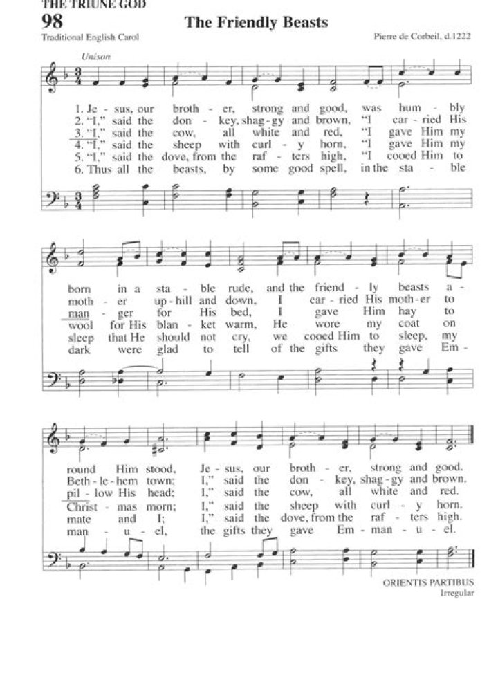 The friendly beasts cat lyrics