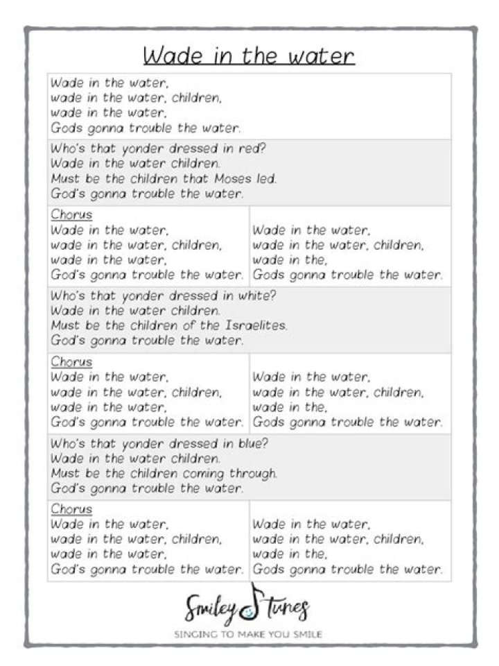 Wade in the water condement kids lyrics